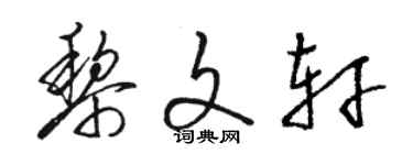 骆恒光黎文轩草书个性签名怎么写