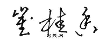 骆恒光崔桂香草书个性签名怎么写