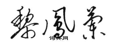 骆恒光黎凤兰草书个性签名怎么写