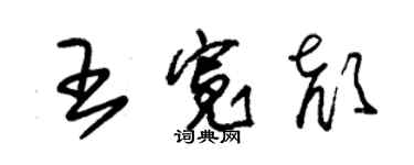 朱锡荣王宽颜草书个性签名怎么写