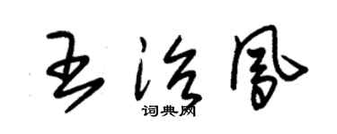 朱锡荣王治凤草书个性签名怎么写