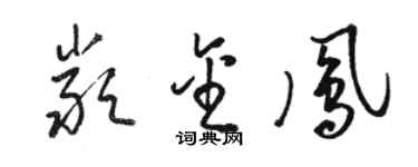 骆恒光严金凤草书个性签名怎么写