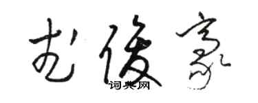 骆恒光武俊豪草书个性签名怎么写