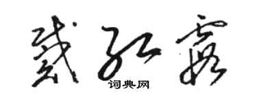 骆恒光戴红霞草书个性签名怎么写