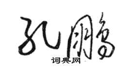 骆恒光孔鹏草书个性签名怎么写