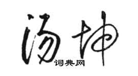 骆恒光汤坤草书个性签名怎么写