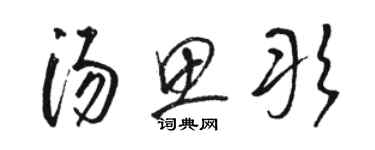 骆恒光汤思彤草书个性签名怎么写