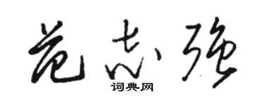 骆恒光范志强草书个性签名怎么写
