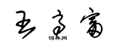 朱锡荣王高富草书个性签名怎么写