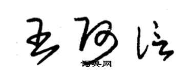 朱锡荣王阿信草书个性签名怎么写