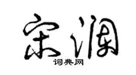 曾庆福宋澜草书个性签名怎么写