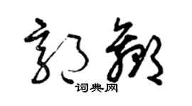 曾庆福郭赢草书个性签名怎么写