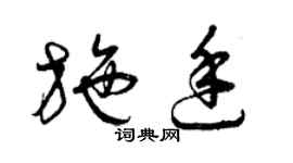 曾庆福施廷草书个性签名怎么写