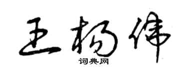 曾庆福王杨伟草书个性签名怎么写