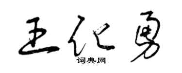 曾庆福王化勇草书个性签名怎么写