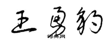 曾庆福王勇豹草书个性签名怎么写