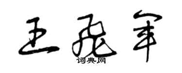 曾庆福王飞军草书个性签名怎么写