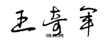 曾庆福王奇军草书个性签名怎么写