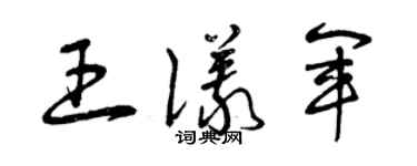 曾庆福王仪军草书个性签名怎么写