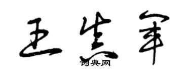 曾庆福王真军草书个性签名怎么写