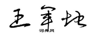 曾庆福王军地草书个性签名怎么写