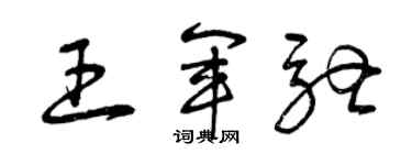 曾庆福王军驰草书个性签名怎么写