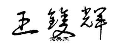 曾庆福王双辉草书个性签名怎么写