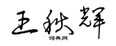 曾庆福王秋辉草书个性签名怎么写