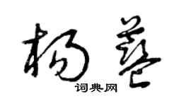 曾庆福杨蓝草书个性签名怎么写