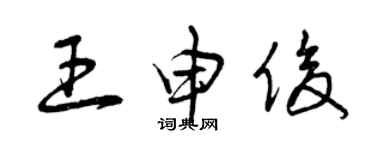 曾庆福王申俊草书个性签名怎么写