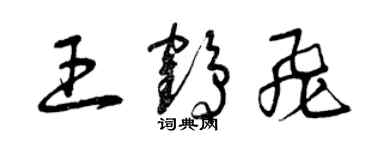 曾庆福王鹤飞草书个性签名怎么写
