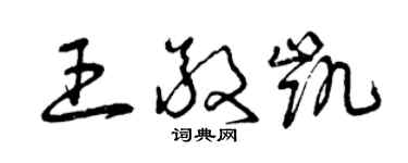 曾庆福王敬凯草书个性签名怎么写