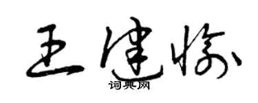 曾庆福王健愉草书个性签名怎么写