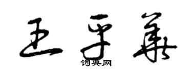 曾庆福王平华草书个性签名怎么写