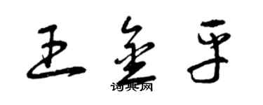 曾庆福王金平草书个性签名怎么写
