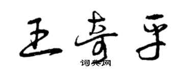 曾庆福王奇平草书个性签名怎么写