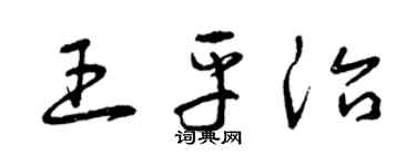 曾庆福王平治草书个性签名怎么写