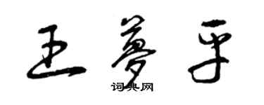 曾庆福王梦平草书个性签名怎么写