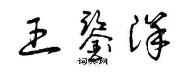 曾庆福王鉴洋草书个性签名怎么写