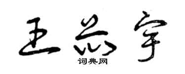 曾庆福王芯宇草书个性签名怎么写