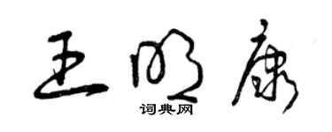 曾庆福王明康草书个性签名怎么写