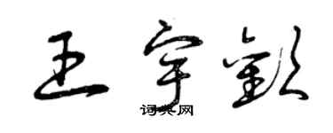 曾庆福王宇欢草书个性签名怎么写