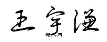 曾庆福王宇谦草书个性签名怎么写
