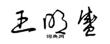 曾庆福王明盛草书个性签名怎么写