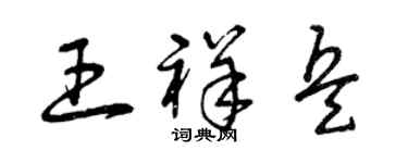 曾庆福王祥兵草书个性签名怎么写
