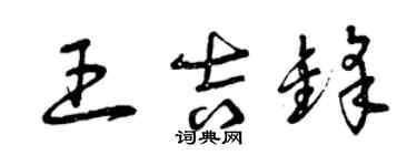 曾庆福王吉锋草书个性签名怎么写