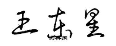曾庆福王东星草书个性签名怎么写