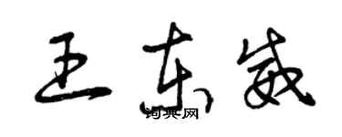曾庆福王东威草书个性签名怎么写
