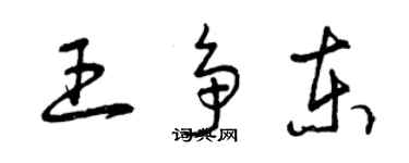 曾庆福王争东草书个性签名怎么写