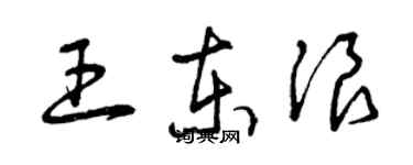 曾庆福王东浪草书个性签名怎么写